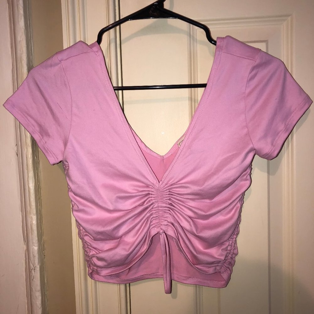 Pacsun Me to We Pink Drawstring Crop Top